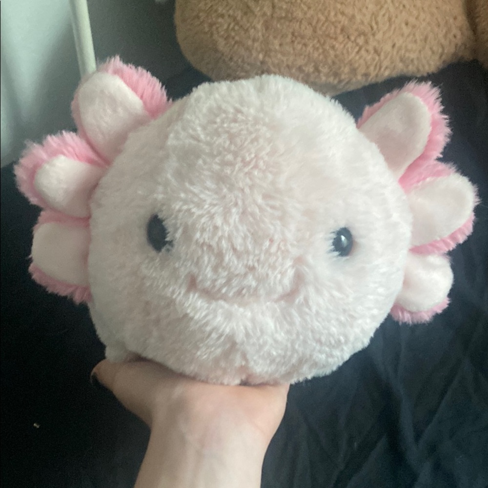 Pink and White Plush Toy for Small Pets